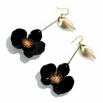 Upcycle with Jing Butterfly Orchid Drop Earrings - Black