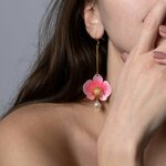 Upcycle with Jing Butterfly Orchid Pearl Earrings, pink