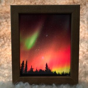 Northern light candle-lit frame - Seven sisters