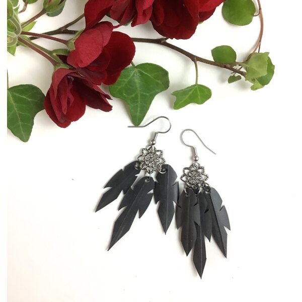 Unique Design by Maria "Lumi" Feather earrings